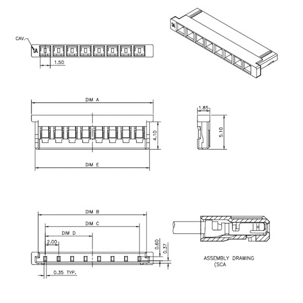 MX2.0 超薄端子线 单头彩色电子线 智能家居锂电池连接线束 2.0mm 间距