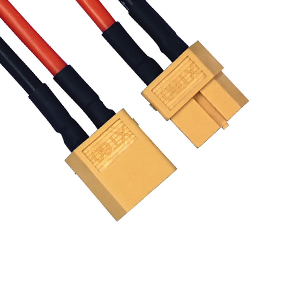XT60 公母端子并联线 锂电池转接 AI 智能无人机航模电机耐高温硅胶电源线
