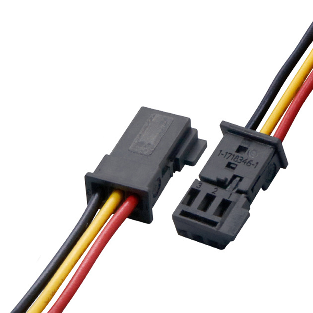 TE 1-1718346-1 3P 汽车连接器线束 3 孔车门中控开关车载信号控制线